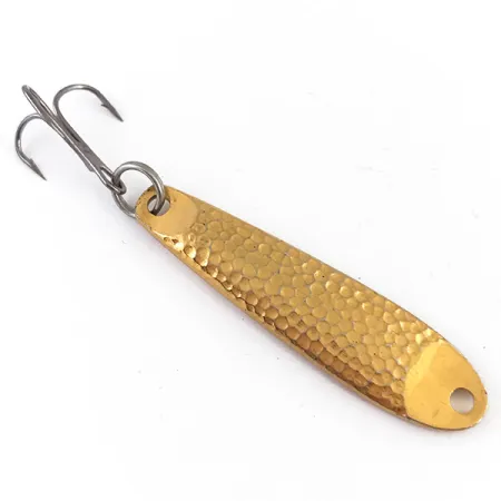 Vintage Other Jig Lure, 1/4oz Hammered Gold fishing spoon #4855