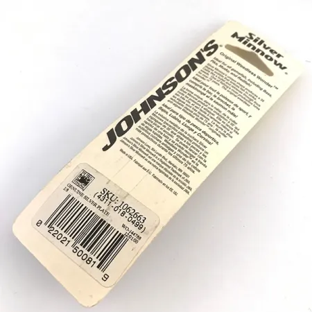 Weedless Johnson Silver Minnow, 1/4oz Silver / Silver Plated fishing spoon #4859