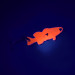 Vintage   Flash Fish UV, 1/8oz Gold / Orange UV Glow in UV light, Fluorescent fishing spoon #4868