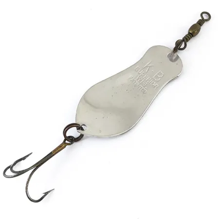 Vintage K-B Bait K-B Spoon 2, 1/2oz Nickel fishing spoon #4870