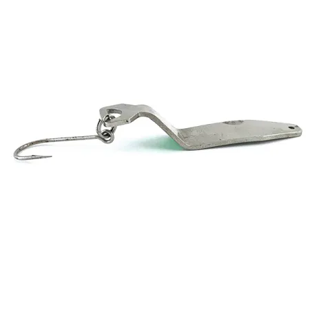 Vintage Shasta Humdinger, 2/5oz Nickel / Green Glitter fishing spoon #4871