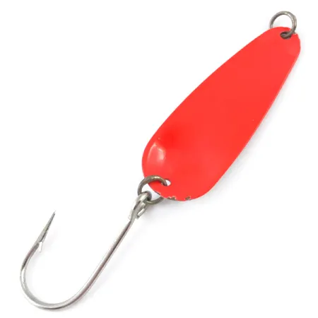 Vintage Dick Nite Spoons Dick Nite #2, 1/16oz White Pearl / Red UV Glow in UV light, Fluorescent fishing spoon #4874