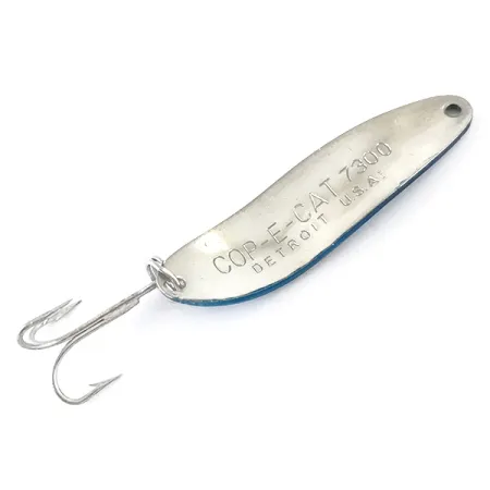 Vintage Eppinger Dardevle Cop-E-Cat 7300, 1/3oz Nickel / Blue fishing spoon #15716