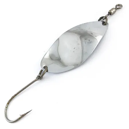 Vintage Luhr Jensen Manistee 4, 1/2oz Nickel / Blue fishing spoon #4881