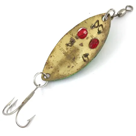 Vintage Eppinger Red Eye Spinning UV, 1/3oz Fire Tiger / Brass fishing spoon #4883