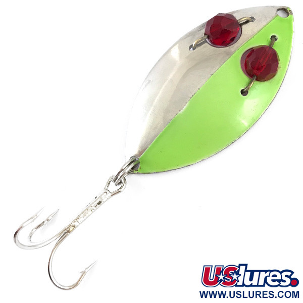 Vintage  Eppinger Red Eye junior, 1/2oz Nickel / Green / Red Eyes fishing spoon #4884