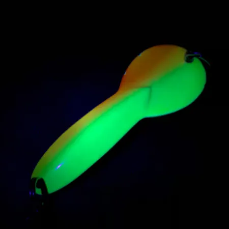 Vintage Acme Dazzler #3, 3/5oz Yellow / Orange / Nickel fishing spoon #4885