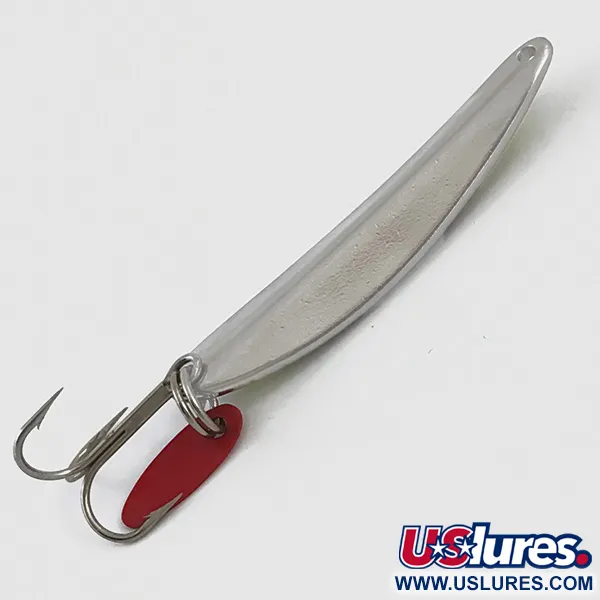 Vintage Bay de Noc Swedish pimple UV, 1/2oz Nickel UV Glow in UV light, Fluorescent fishing spoon #4903