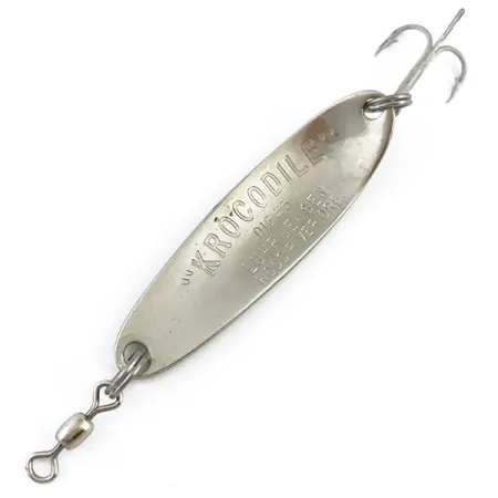 Vintage Luhr Jensen Krocodile Die #3, 1/3oz Yellow / Green / Nickel fishing spoon #4905