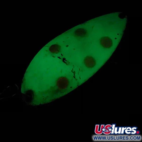 Vintage   Acme Little Cleo Glow, 3/4oz White / Pink / Nickel fishing spoon #4908