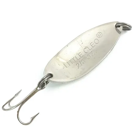 Vintage Acme Little Cleo Glow, 3/5oz White / Green / Nickel / Glow in Dark fishing spoon #4911
