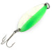Vintage   Acme Little Cleo Glow, 3/5oz White / Green / Nickel / Glow in Dark fishing spoon #4911