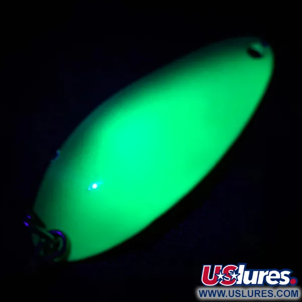 Vintage Seneca Little Cleo (Hula Girl) UV, 1/3oz UV Glow in UV light, Fluorescent fishing spoon #4914