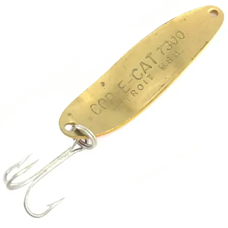 Vintage Eppinger Dardevle Cop-E-Cat 7300, 1/3oz Red / Yellow / Brass fishing spoon #4916