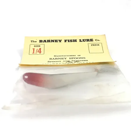 Weedless Barney Spoon, 1/4oz Red / White fishing spoon #4924