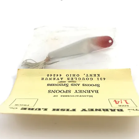 Weedless Barney Spoon, 1/4oz Red / White fishing spoon #4924