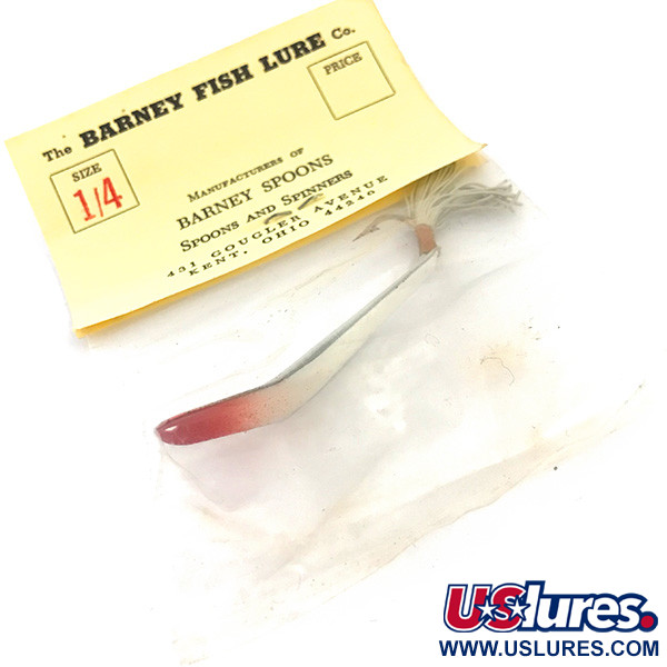  Barney Fish Lure  Weedless Barney Spoon, 1/4oz Red / White fishing spoon #4924