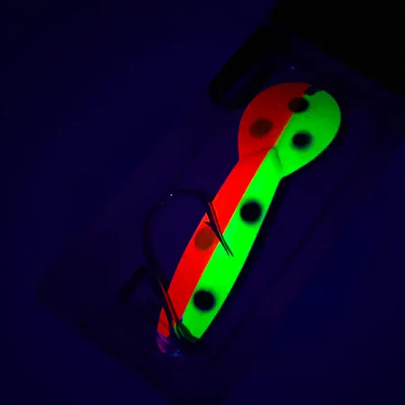 Luhr Jensen Loco Lite UV, 1/2oz Red / Yellow / Black fishing spoon #4927