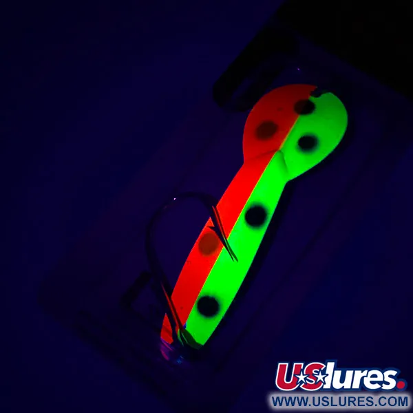 Luhr Jensen Loco Lite UV, 1/2oz Red / Yellow / Black fishing spoon #4927
