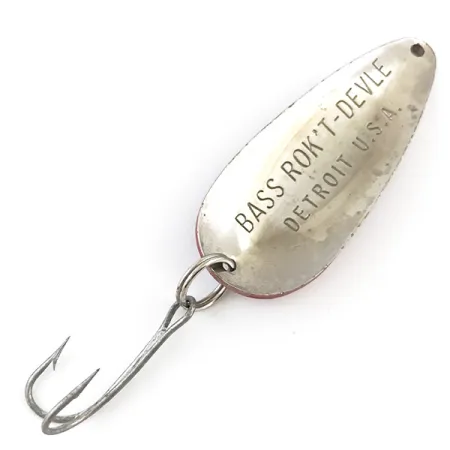 Vintage Eppinger Dardevle Bass Rok'T-Devle, 2/3oz Red / White / Nickel fishing spoon #4929