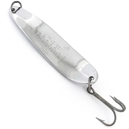 Vintage Luhr Jensen Krocodile, 3 1/4oz Nickel fishing spoon #4936