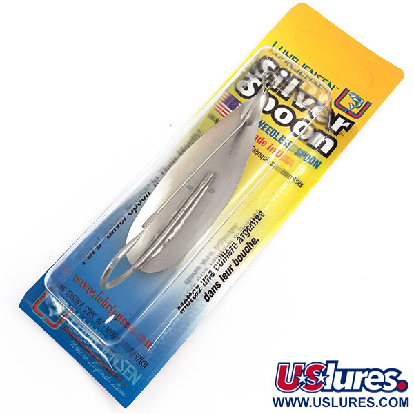  Luhr Jensen ​Weedless Silver Spoon UV , 3/4oz Fire Tiger UV Glow in UV light, Fluorescent fishing spoon #14430