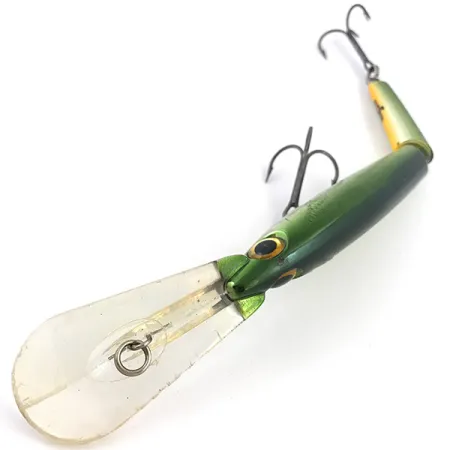 Vintage Storm Deep Jointed Minnow Stick 14, 1oz Green fishing lure #4942