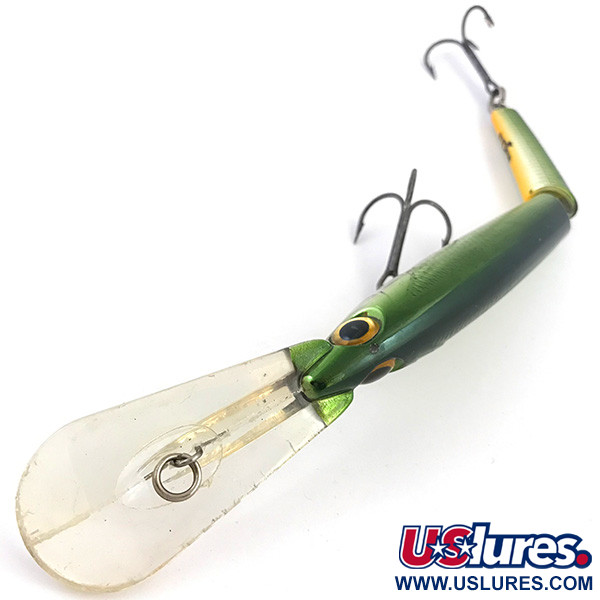 Vintage Storm Deep Jointed Minnow Stick 14, 1oz Green fishing lure #4942