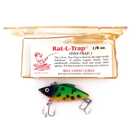 Bill Lewis Tiny-Trap, 3/16oz Fire Tiger fishing lure #4952