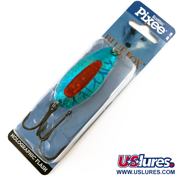   Blue Fox Rattlin Pixe, 3/4oz Blue Metallic / Red fishing spoon #4955