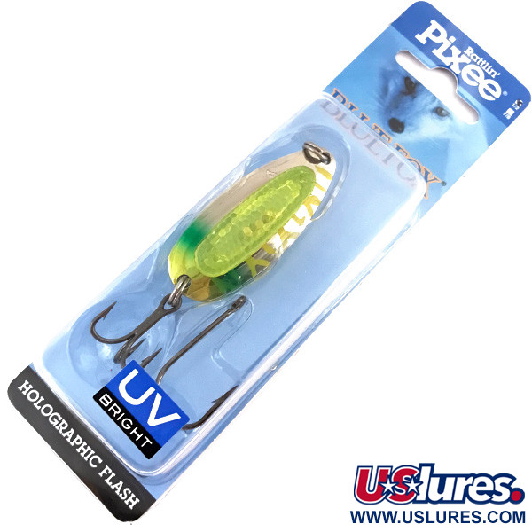   Blue Fox Rattlin Pixee, 1/2oz Nickel / Light Green fishing spoon #4957