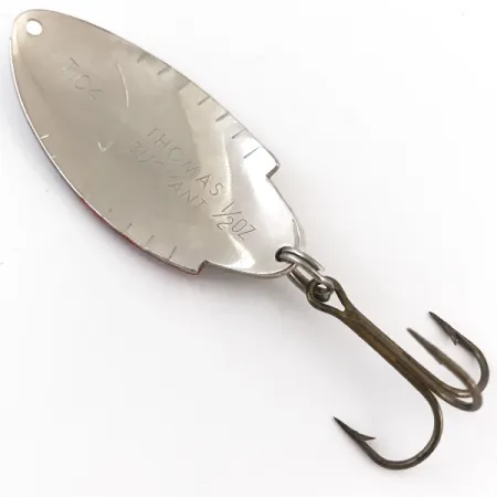 Vintage Thomas Buoyant, 1/2oz Nickel / Red / Yellow / Black fishing spoon #4959