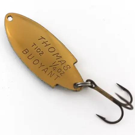 Vintage Thomas Buoyant, 1/4oz Yellow Trout / Gold fishing spoon #4960