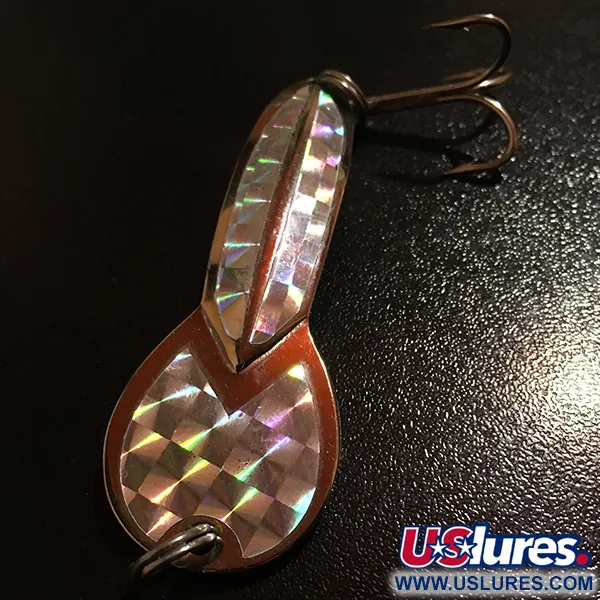 Vintage  Glen Evans Loco 3, 3/5oz Nickel / Hologram fishing spoon #4962