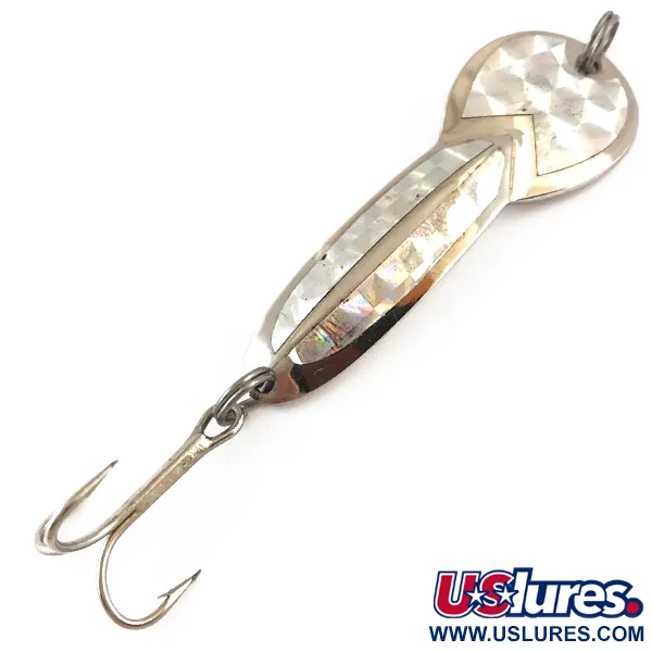 Vintage  Glen Evans Loco 3, 3/5oz Nickel / Hologram fishing spoon #4962