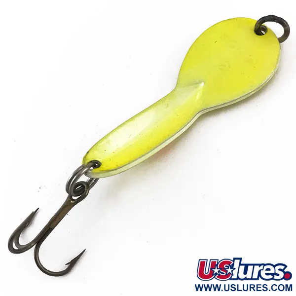 Vintage   Loco 2 Glen Evans UV, 1/4oz Yellow / Red / Nickel fishing spoon #4963