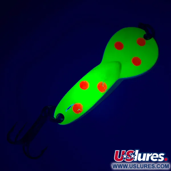 Vintage   Loco 2 Glen Evans UV, 1/4oz Yellow / Red / Nickel fishing spoon #4963