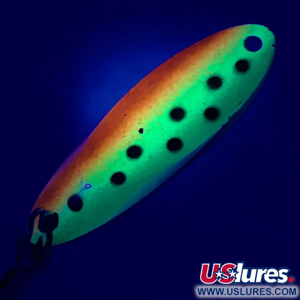 Vintage Acme Kastmaster UV, 1/4oz Fire Tiger / Nickel fishing spoon #4978