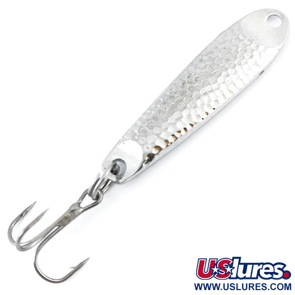 Vintage  Unknown Jig Lure, 1/4oz Hammered Nickel fishing spoon #4988