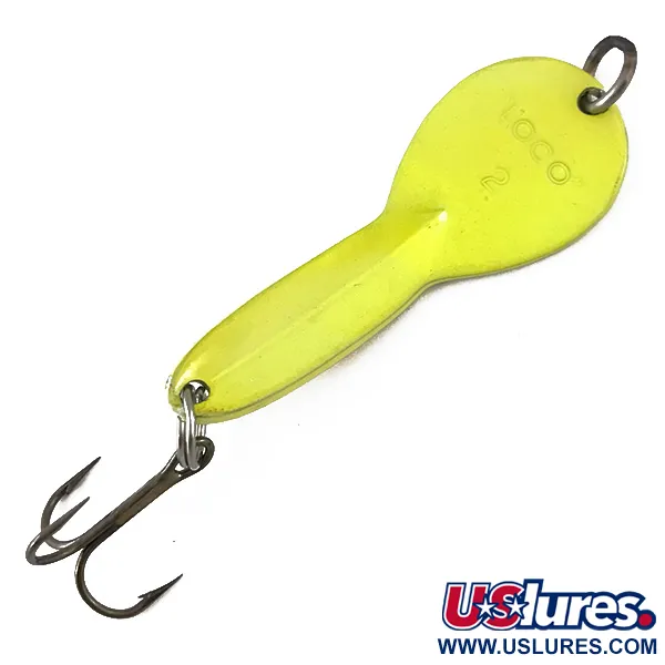 Vintage   Loco 2 Glen Evans UV, 1/4oz Yellow / Red fishing spoon #4990