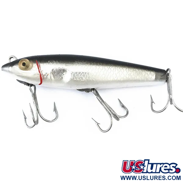  L&S Bait Mirro lure MirrOlure Bass-master model 7M21, 2/5oz Silver / Black / Red fishing lure #5020