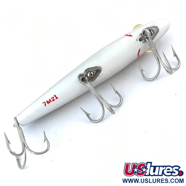  L&S Bait Mirro lure MirrOlure Bass-master model 7M21, 2/5oz Silver / Black / Red fishing lure #5020
