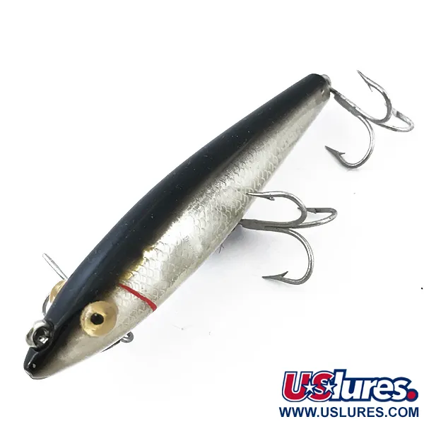  L&S Bait Mirro lure MirrOlure Bass-master model 7M21, 2/5oz Silver / Black / Red fishing lure #5020