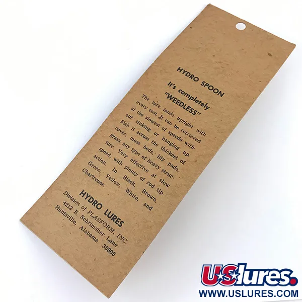  Hydro Lures Weedless Hydro Spoon, 1/2oz Black / Green fishing lure #5021