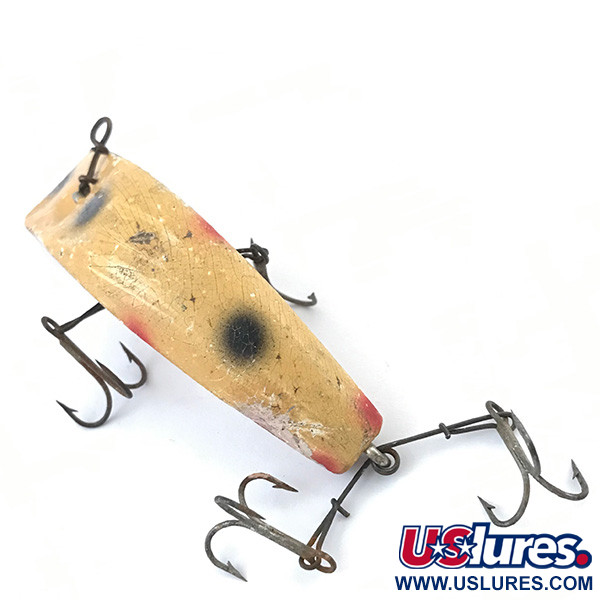 Vintage  Helin Tackle Helin Flatfish, 1/3oz Ivory / Red / Black fishing lure #5030