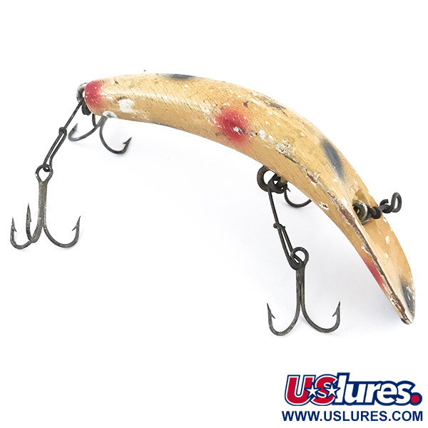 Vintage Helin Tackle Helin Flatfish, 1/3oz Ivory / Red / Black fishing lure  #5030