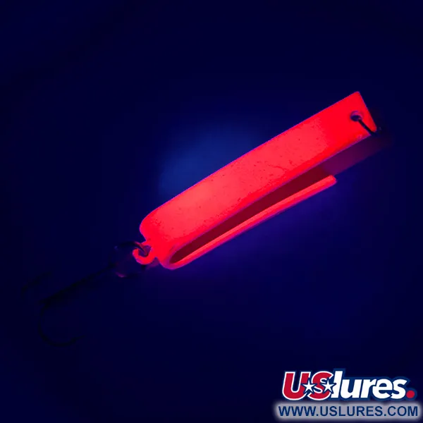 Vintage Luhr Jensen Super-Duper 503 UV, 1/8oz Fluorescent Pink fishing spoon #5037