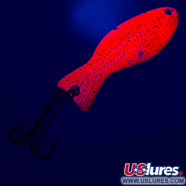 Vintage   Al's gold fish UV, 3/16oz Fluorescent Pink UV / Nickel fishing spoon #5039