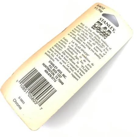 Stanley Jigs Stanley Flab Spoon, 3/5oz Nickel fishing spoon #5055