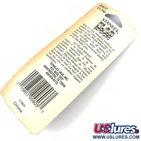  Stanley Jigs Stanley Flab Spoon, 3/5oz Nickel fishing spoon #5055